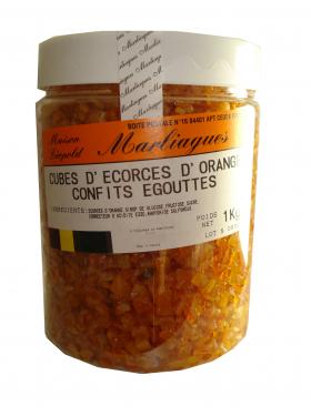 CUBES D'ECORCES D'ORANGE CONFITS EGOUTTES 1kg Marliagues