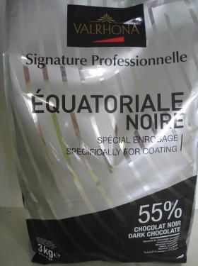 EQUATORIALE NOIRE 55% SIGNATURE PRO (fèves) 3 kilos Valrhona