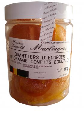 QUARTIERS D'ECORCES D'ORANGE CONFITS EGOUTTES 1 kg Marliague