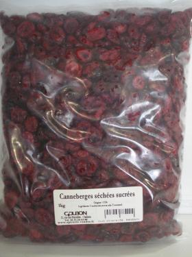 CANNEBERGES/CRAMBERRIES séchées, sucrées 1kg