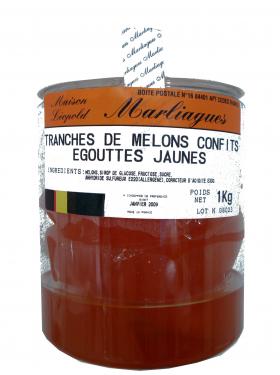 TRANCHES DE MELONS CONFITS EGOUTTES JAUNES 1 kg Marliagues