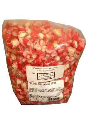 PRALINES ROUGES AUX AMANDES CONCASSEES 30% 1kg Dragées de Valence